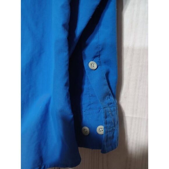 Columbia Shirt Men's Large Omni-Shade Fishing Gear Button Front Blue Long Sleeve - Picture 6 of 9